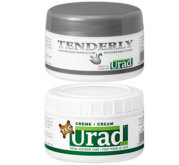 Bundle of a 140 ml jars of Neutral URAD leather cream and TENDERLY softener for leather