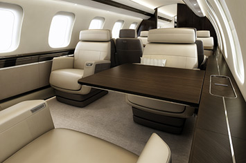 Airplane leather seats (Global 7000 cabin)